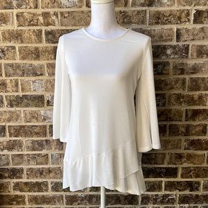 SUZANNE BETRO Womens Size Small White Tunic Top